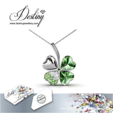 Destin bijoux cristal de Swarovski vente quatre pendentif feuille